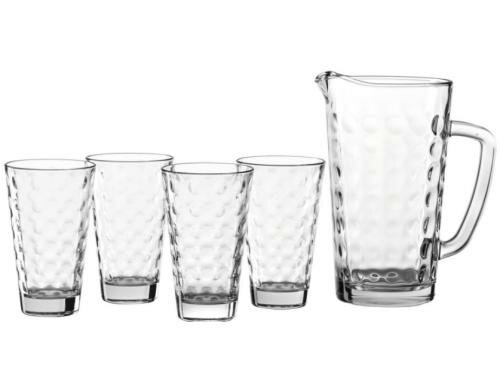Leonardo Krug Ciao Optic mit Gläser 5er Set 1 Krug + 4 Becher, H: 22cm