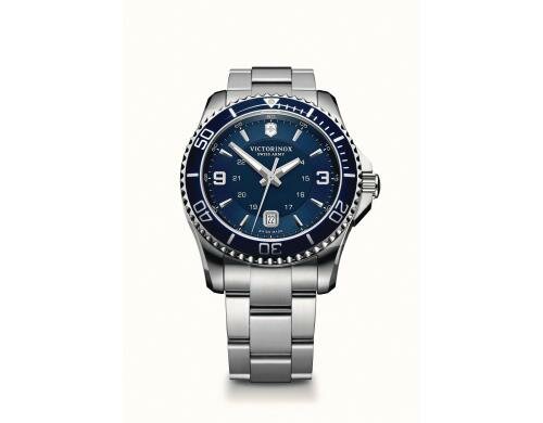 Victorinox Large blue dial+bracelet Herrenuhr, Edelstahl, Durchmesser 43 mm
