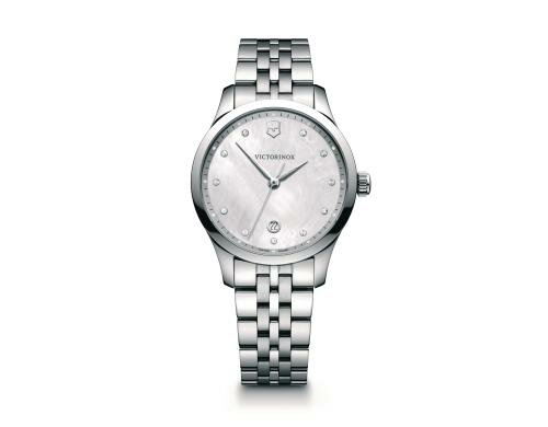 Victorinox Alliance small white dial Damenuhr, Edelstahl, Durchmesser 35 mm