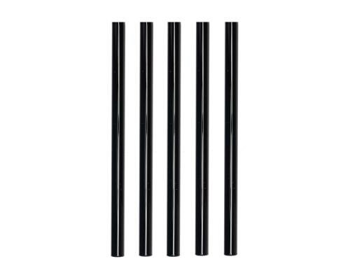 Strawganic Glasstrohhalme Set geradeschwarz 5 Stück 21cm, inkl. Reinigungsbürste