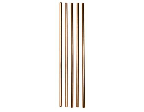 Strawganic Stahlstrohhalme Set rose gold gerade, 5 Stück 21,5cm, ink. Reinigungsbürs