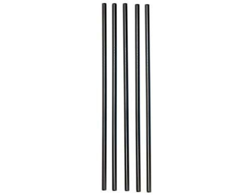 Strawganic Stahlstrohhalme Set schwarz gerade, 5 Stück 21,5cm, ink. Reinigungsbürs