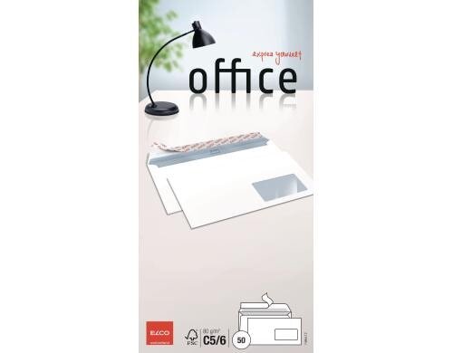 Elco Office Couvert C5/6 weiss Inhalt à 50 Couvert, Fenster rechts