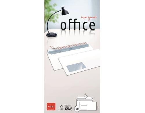 Elco Office Couvert C5/6 weiss Inhalt à 50 Couvert, Fenster links