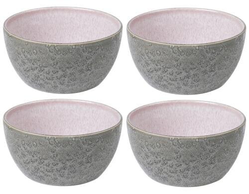 Bitz Schale 14cm grau/rosa 4er Set, 14cm Durchmesser, Stoneware