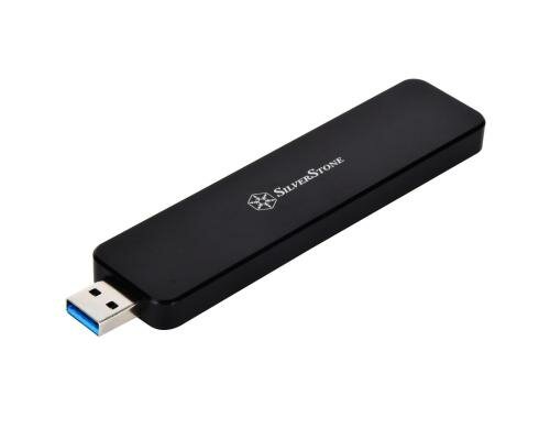 SST ext. M.2 Gehäuse SST-MS09B schwarz, USB 3.1 Type-C, M.2 SATA SSD