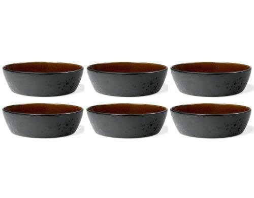 Bitz Schale 18cm schwarz/gelb 6er Set, 18cm Durchmesser, Stoneware