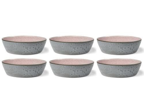 Bitz Schale 18cm schwarz/rosa 6er Set, 18cm Durchmesser, Stoneware