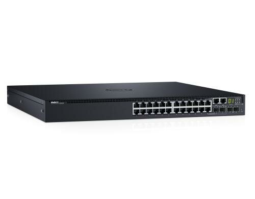 Dell Networking S3124, 1U, 24x1Gbe 2xSFP+, IO to PSU, Stacking