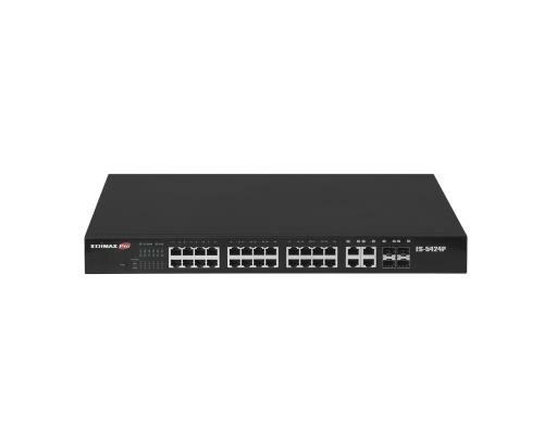 Edimax ES-5424P: 24 Port FE PoE+ Switch 24xPoE+ Long Range Ports, 4xRJ-45/SFP Combo