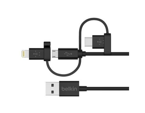 Belkin Lightning/MicroB/USB-C zu USB Kabel 3 in 1 Design, 1.2m
