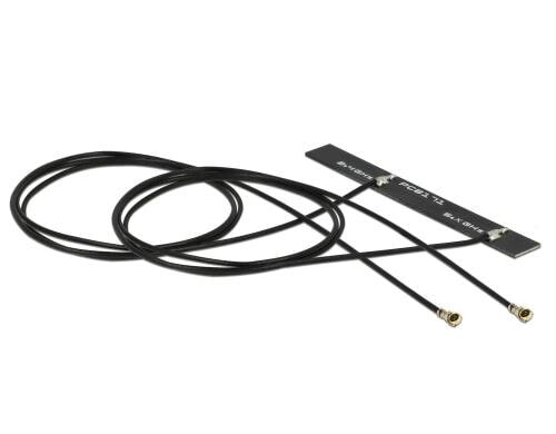 Delock MHF 4L WLAN-AC Doppel Antenne zum Einbau, Klebemontage, 2.4/5Ghz, 3-5dBi
