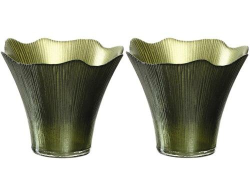 LEONARDO Windlicht 18 grün Pilz 2 Stück, H: 18cm, D: 17cm