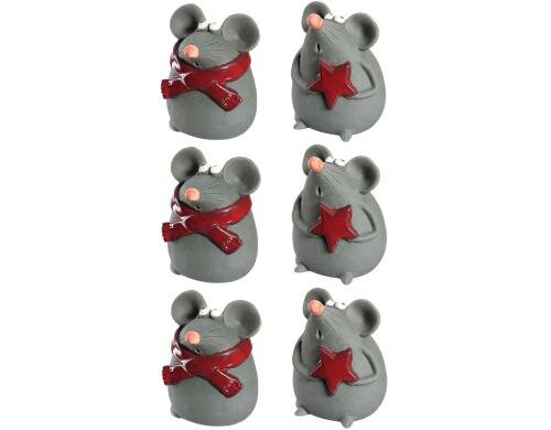 Leonardo Aufsteller Maus 14cm Vivo 6 Stück, Weihnachtsartikel