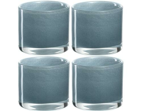 Leonardo Tischlicht 8cm Puder blau Milano 4 Stück, Höhe: 8cm, D: 9cm