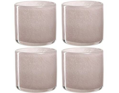 Leonardo Tischlicht 8cm Puder rose Milano 4 Stück, Höhe: 8cm, D: 9cm