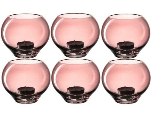 Leonardo Tischlicht 9cm altrose Milano 6 Stück, Höhe: 9cm, D: 11cm