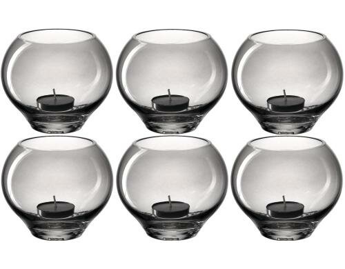 Leonardo Tischlicht 9cm basalto Milano 6 Stück, Höhe: 9cm, D: 11cm