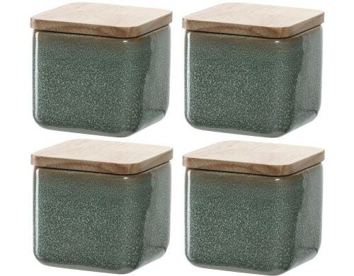 Leonardo Keramikdose 8cm grün Casolare 4 Stück, Grösse 8x8x8cm