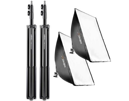walimex pro 2er Set Daylight 250 inkl. Softbox 40x60cm + Stativ