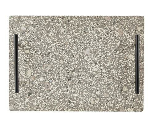 Villa Servierplatte grau/weiss  30 x 20 cm LxBxH: 30x20x1 cm