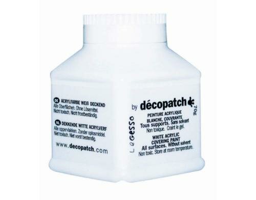 décopatch Acrylfarbe Gesso weiss Für Untergründe, klebt zugeleich