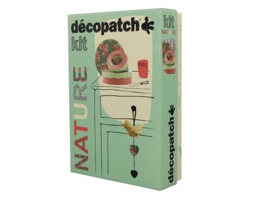 décopatch Bastelset Natur Papier, Pinsel, Klebstofflack, Pappartikel