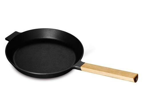 Morsö Bratpfanne mit Holzgriff 28 cm, doppelt emailliertes Gusseisen