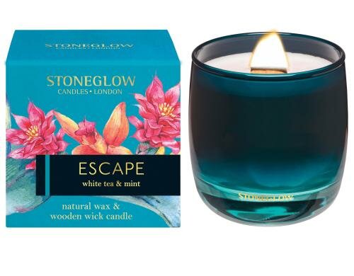 Stoneglow Duftkerze White Tea & Mint 180 gr, Brenndauer ca. 35h