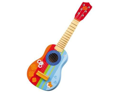 Gitarre bunt mit Tiermotiven