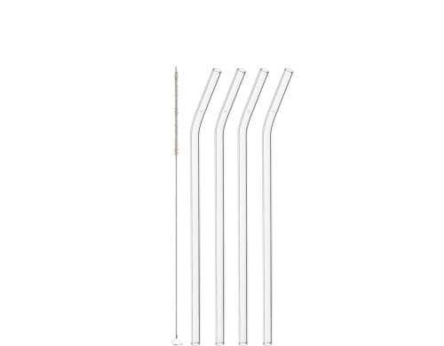 Leonardo Glas Strohalm 4er Set Ciao 23cm 4er Set, 23cm inkl Reinigungsbürste