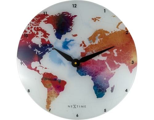 NexTime Wanduhr Colorful World Durchmesser 43 cm