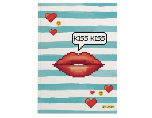 Online Notizbuch A5 Kiss Kiss 80g/qm, 96 Blatt dotted