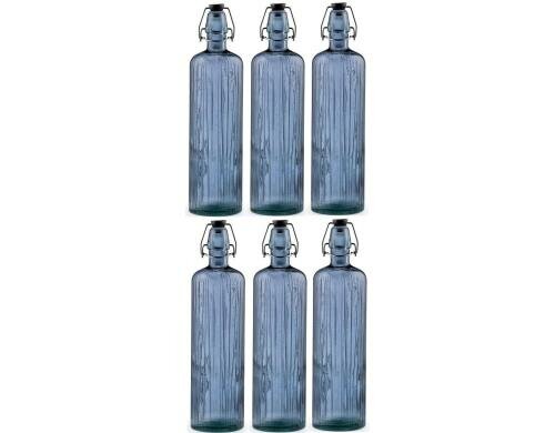Bitz Einmachflasche blau 1.2 Liter 6er Set 6er Set, Bügelverschluss
