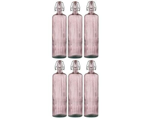 Bitz Einmachflasche rosa 1.2 Liter 6er Set 6er Set, Bügelverschluss