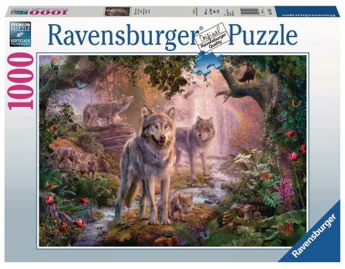 Puzzle Wolfsfamilie im Sommer 1000 Teile