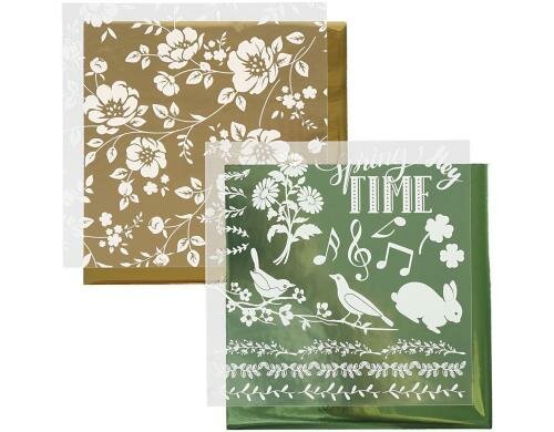 Creativ Company Deko-Folie Metallic inkl. Transferolie Blumendesign
