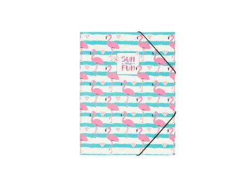 Pagna Gummizugmappe A4 PP 3 Einschlagklappen, Flamingo
