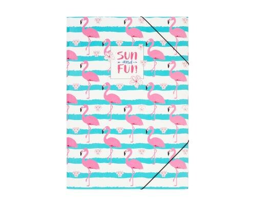 Pagna Gummizugmappe A3 PP 3 Einschlagklappen, Flamingo