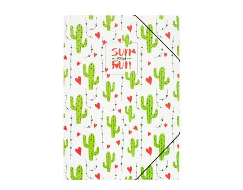 Pagna Gummizugmappe A3 PP 3 Einschlagklappen, Kaktus
