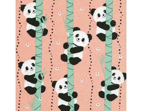 Paper + Design Servietten Climbing pandas 33x33 cm, 20 Stück