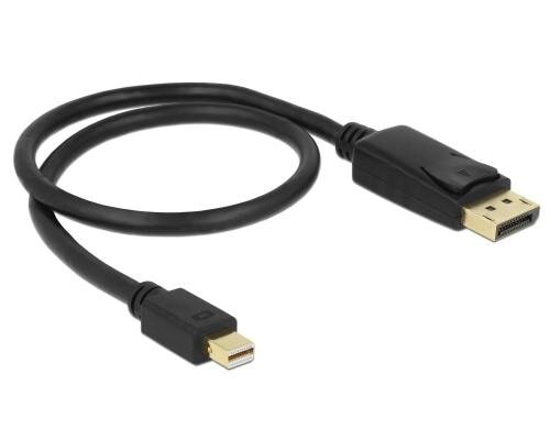 Delock Mini-DP auf DP,50cm,V1.2, 4K support Mini-Displayport zu Displayport, schwarz