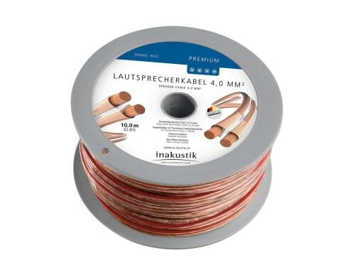 in-akustik Premium LS-Kabel, 2x4.0mm² Transparent  10m