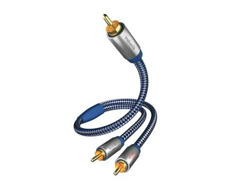 in-akustik Premium  Y-Subwoofer  RCA Blue/Silver 5,0m