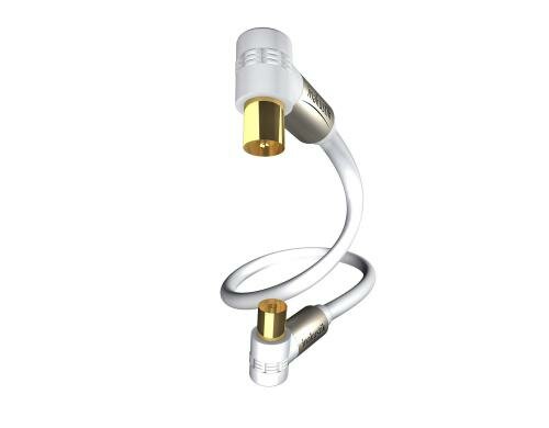 in-akustik Premium   HDTV Antenna  Koax 90° White 1,5m