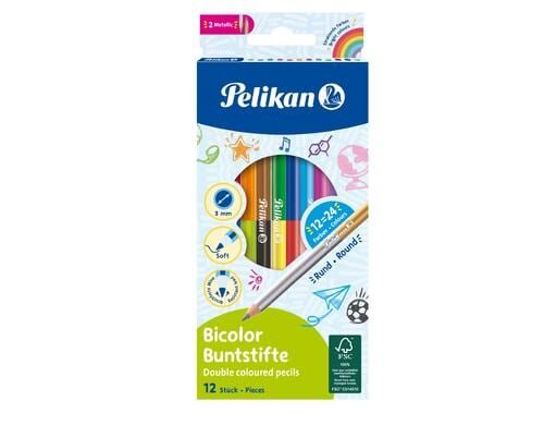 Pelikan Buntstifte Bicolor 12 Farben, 24 Farben