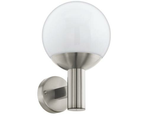 EGLO NISIA-C Wandleuchte edelstahl/weiss Crosslink / inkl. 1X9W/E27-A60 LED ww