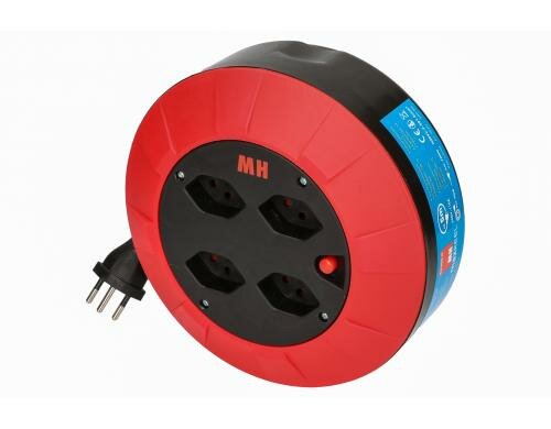Max Hauri Kabelbox 5m rot/schwarz 4x T13 Steckdose, mit Thermoschutz