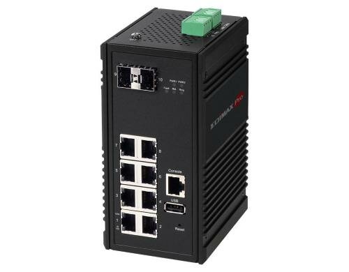 Edimax IGS-5208: 8 Port Industrie Switch 8x1Gbps, 2xSFP, DIN-Rail