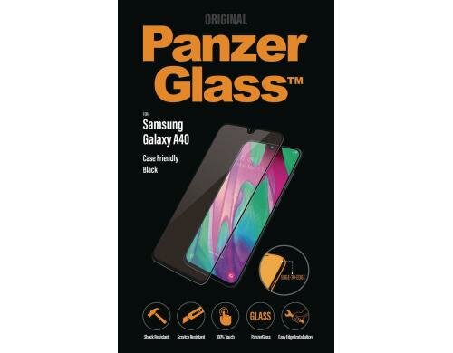 Panzerglass Displayschutz black für Samsung Galaxy A40, edge to edge